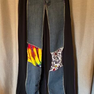One of a Kind Styles Ever Aftet Vibrant Patchwork Flare Jeans.